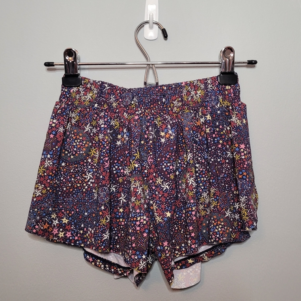 Colorful Star Patterned Girls Butterfly Cut Shorts